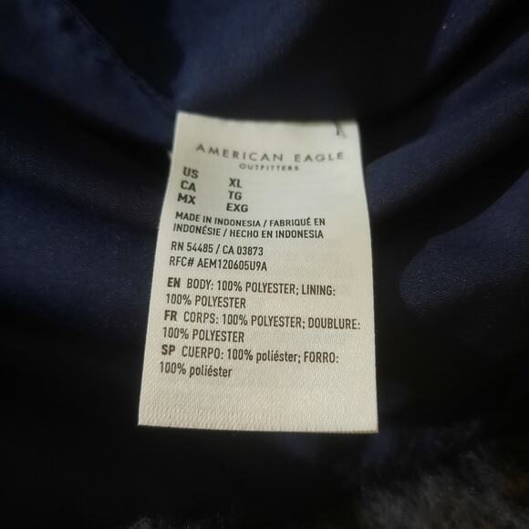 American Eagle Mens Blue Plaid Patch Pocket Shirt Jacket Size XL - Picture 4 of 7